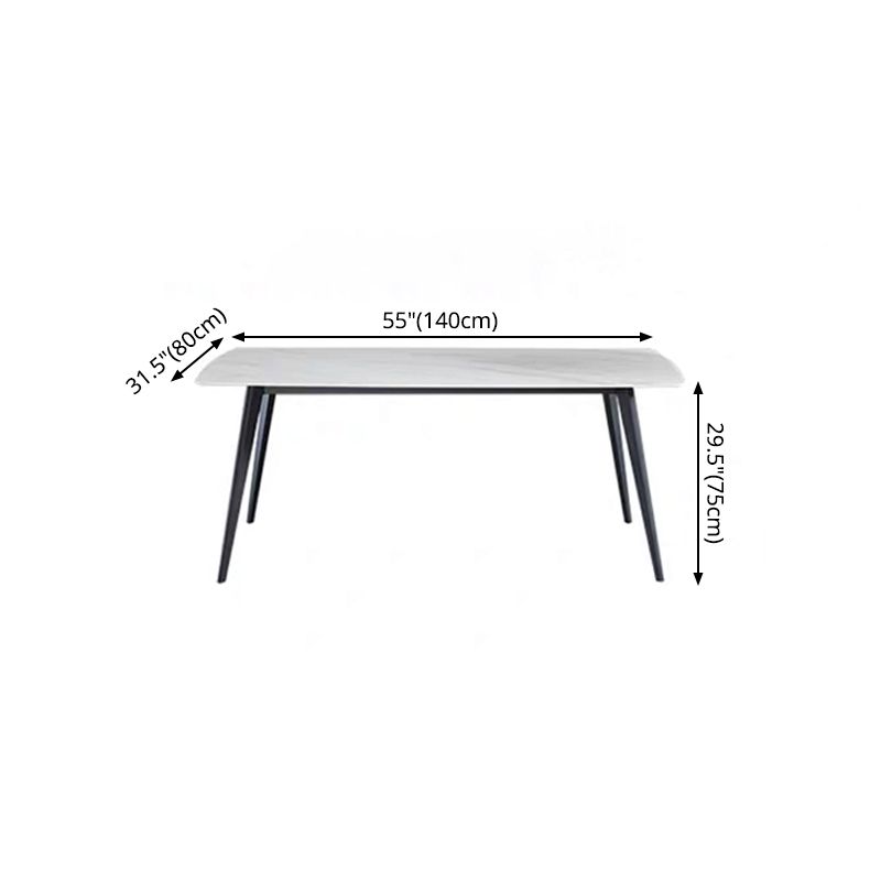 Metal Industrial Rectangle Dining Table Sintered Stone Table for Kitchen Clearhalo ' dining_table' 'Dining Tables & Seating' 'Dining Tables' 'furn' 'furn_dining_table' 'Furniture' 'furniture_dining_table' 'Kitchen & Dining Furniture' 'kitchen&dining_furn' 'kitchen' 'kitchen_dining_table' 1200x1200_40cd0251-ae43-481a-ae9f-c24012420ac2