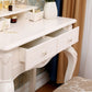 Victorian Mirrored Makeup Dressing Table Wood Stool Set in White Clearhalo 'Bedroom Furniture' 'furn' 'furn_makeup_vanities' 'Furniture' 'Makeup Vanities' 'makeup_vanities' 1200x1200_40cd3ab6-3033-4eac-8590-d713ef18abb4