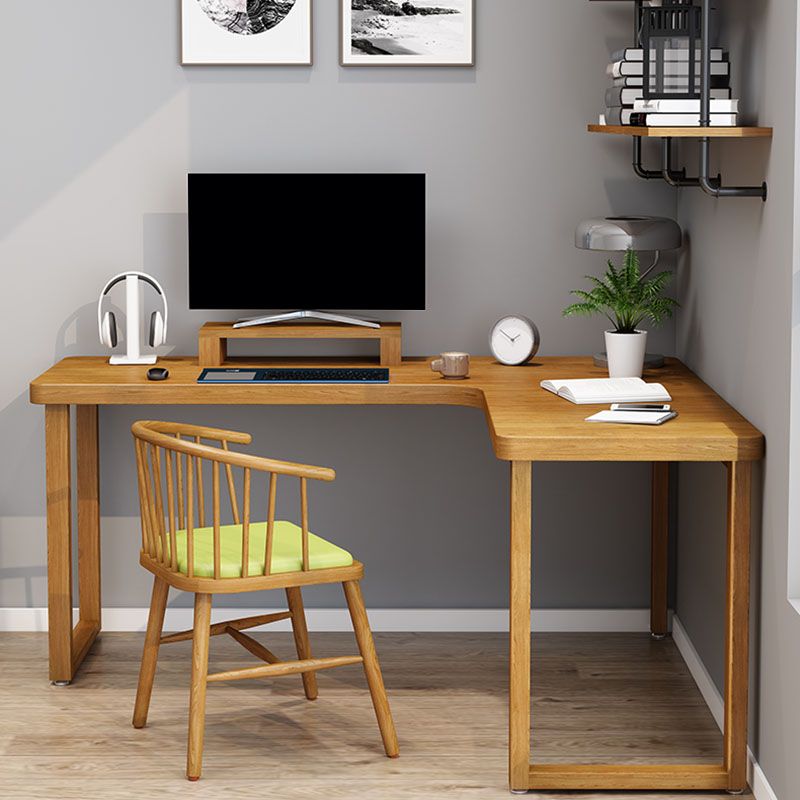 Natural L-Shape Contemporary Writing Desk Pine Wood H-Shape Desk Clearhalo 'furn' 'furn_office_desk' 'Furniture' 'furniture_office_desk' 'Office Desks' 'Office Furniture' 'office_desk' 1200x1200_40cd7090-f0a6-4188-b32b-db8ac83f7bf9