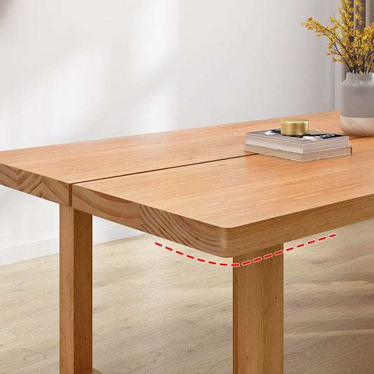 Pine Wood Dining Table Contemporary Table with Double Pedestal Base Clearhalo 'Dining Tables & Seating' 'Dining Tables' 'dining_table' 'furn' 'furn_dining_table' 'Furniture' 'Kitchen & Dining Furniture' 1200x1200_40cd8575-3925-4721-b23c-38d3a71e8e26