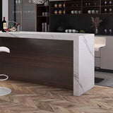 Rectangle Modem & Contemporary Stone Pub Bar Table for Living Room