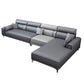 Contemporary Sofa & Chaise in Grey Square Arm Sectional with Bolster Pillows