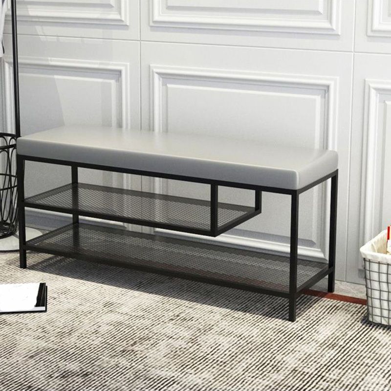 Banc de siège moderne mousse amortie de 17,72 pouces h avec rangement de chaussures