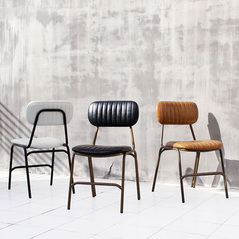 Industrial Metal Dining Room Chairs Open Back Dining Side Armless Dining Chairs (Set of 2) Clearhalo ' kitchen&dining_furn' 'Dining Chairs' 'Dining Tables & Seating' 'dining_chair' 'furn' 'furn_dining_chair' 'Furniture' 'furniture_dining_chair' 'Kitchen & Dining Furniture' 'kitchen' 1200x1200_40ceb53b-b77f-46e2-9fde-53531648657b