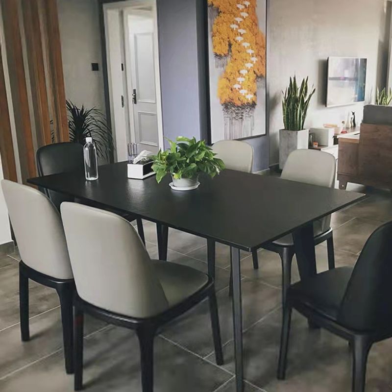 Black Dinette Table with 4 Legs Contemporary Dining Table for Home Clearhalo 'Dining Tables & Seating' 'Dining Tables' 'dining_table' 'furn' 'furn_dining_table' 'Furniture' 'Kitchen & Dining Furniture' 1200x1200_40d0e862-7df2-4c45-9309-9489df8fb482