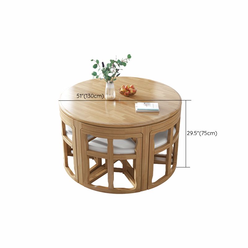 丸い木製のダイニングテーブルセット1/7ピースキッチン用ダイニングセット