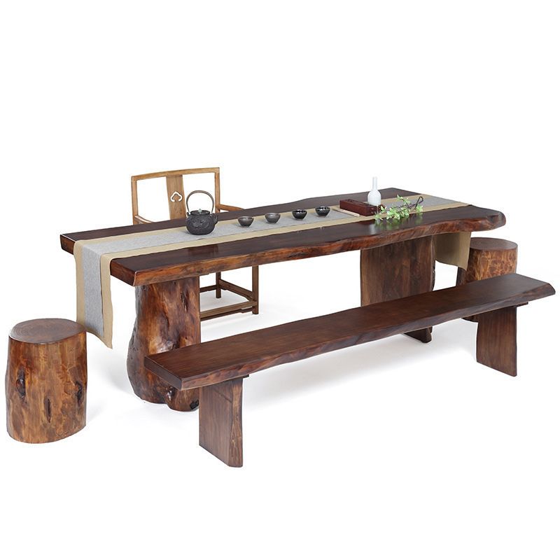 Rectangle Solid Wood Coffee Table Dark Brown Abstract Cocktail Table Clearhalo 'Coffee & Accent Tables' 'Coffee Tables' 'coffee_tables' 'furn' 'furn_coffee_tables' 'Furniture' 'Living Room Furniture' 1200x1200_40d2993e-a6c6-4960-85c8-e469efb7570c