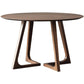 Table à manger ronde à double piédestal Table moderne en bois d'hévéa pour la cuisine