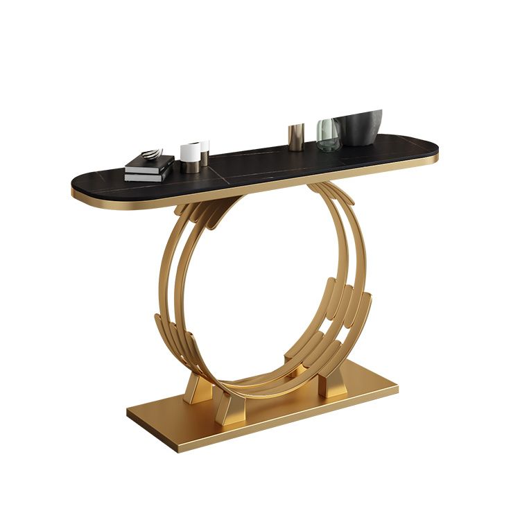 Glam Marble et Metal Rectangle Console Accent Table pour Hall