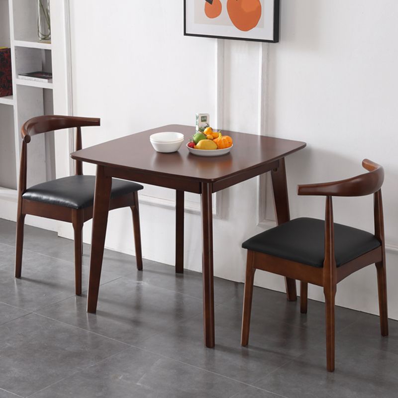 Square Wood Color Dining Table Industrial Solid Rubberwood 4 Legs Table for Dining Room Clearhalo ' dining_table' 'Dining Tables & Seating' 'Dining Tables' 'furn' 'furn_dining_table' 'Furniture' 'furniture_dining_table' 'Kitchen & Dining Furniture' 'kitchen&dining_furn' 'kitchen' 'kitchen_dining_table' 1200x1200_40d62598-fbdb-42a0-bc95-c0533d0e7c61