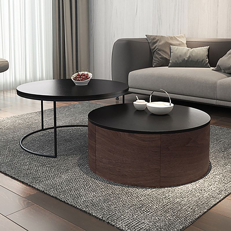Nordic Style Round Frame/drum Base Solid Wood Table with Drawer Coffee Table Clearhalo 'Coffee & Accent Tables' 'Coffee Tables' 'coffee_tables' 'furn' 'furn_coffee_tables' 'Furniture' 'Living Room Furniture' 1200x1200_40d686b9-e7d2-4698-bd8e-f24da2c5f6db