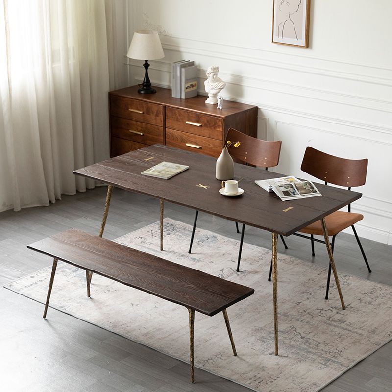 Rectangle Wood Color Dining Table Oak Solid Wood Table Luxury with 4 Legs Clearhalo 'Dining Tables & Seating' 'Dining Tables' 'dining_table' 'furn' 'furn_dining_table' 'Furniture' 'furniture_dining_table' 'Kitchen & Dining Furniture' 'kitchen' 'kitchen_dining_table' 1200x1200_40d7fbe5-ca91-4ea0-8e1a-23e01469a058