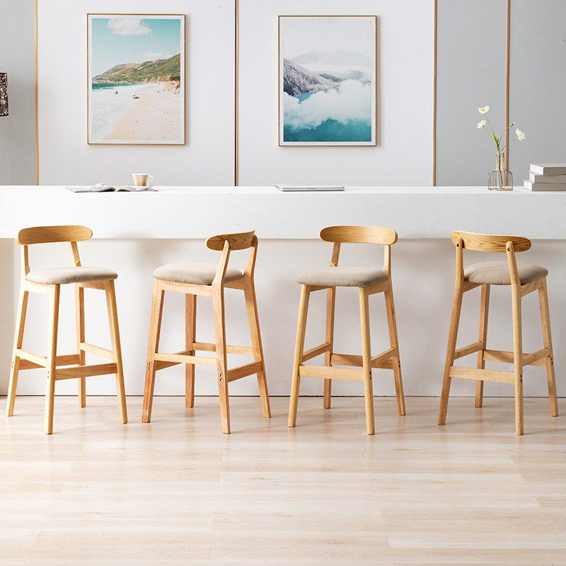Modern Rubberwood Dessert Shop Barstool Footrest Matte Finish Stool Clearhalo 'Bar Furniture' 'Bar Stools' 'bar_stools' 'furn' 'furn_bar_stools' 'Furniture' 'Kitchen & Dining Furniture' 1200x1200_40d8962f-3e48-4ed6-946e-1ea86c2fc20c