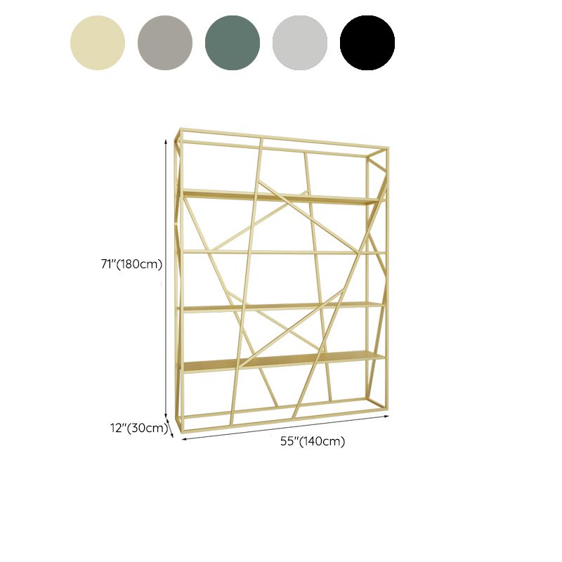 Metal Etagere Bookshelf Scandinavian Open Back Bookcase with Shelves Clearhalo 'Bookcases' 'furn' 'furn_bookcases' 'Furniture' 'Office Furniture' 1200x1200_40d925be-f6e8-48f4-ab2c-8f7bd8d28033