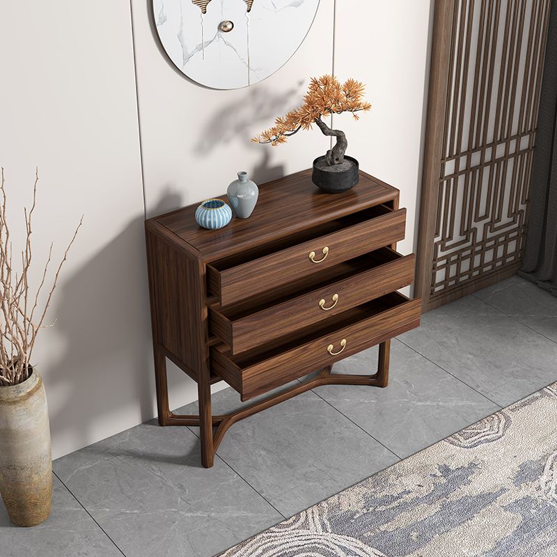 Dark Brown 3 Drawers Chest 14.97" Wide Solid Wood Accent Chest Clearhalo 'Cabinets & Chests' 'cabinets_chests' 'furn' 'furn_cabinets_chests' 'Furniture' 'Living Room Furniture' 1200x1200_40d9d72e-09a1-4268-ab73-aaec839160cc