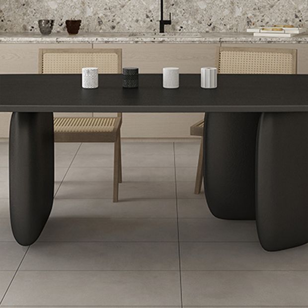 Rectangle Minimalist Dining Table Black Solid Wood Fixed Table for Restaurant Clearhalo ' dining_table' 'Dining Tables & Seating' 'Dining Tables' 'furn' 'furn_dining_table' 'Furniture' 'furniture_dining_table' 'Kitchen & Dining Furniture' 'kitchen&dining_furn' 'kitchen' 'kitchen_dining_table' 1200x1200_40d9e386-6ddb-4dac-be93-d4583af737c1