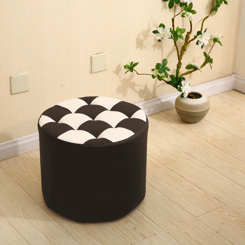 Modern Round Pouf Check Pattern Water Resistant Pouf for Home Decor Clearhalo 'furn' 'furn_ottomans_poufs' 'Furniture' 'Living Room Furniture' 'Ottomans & Poufs' 'ottomans_poufs' 1200x1200_40da3555-b2d0-4fdb-ba75-cdaed75c5cb4