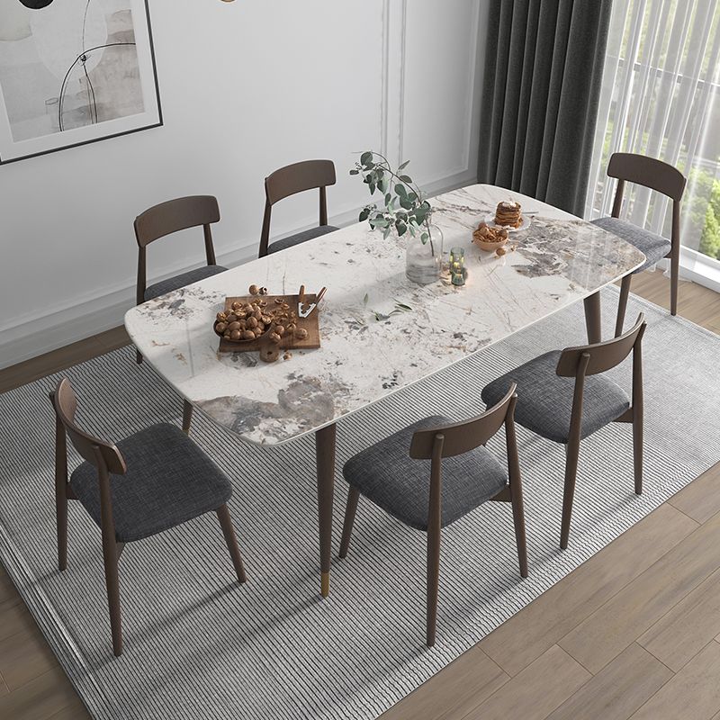 Tavolo da pranzo a casa in pietra sinterizzato tavolo da pranzo moderno con 4 gambe