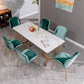 Contemporary Rectangle Dinette Set 1/2/4/5/7 Pieces White Marble Dining Table Set Clearhalo 'Dining Room Sets' 'Dining Tables & Seating' 'dining_room_set' 'furn' 'furn_dining_room_set' 'Furniture' 'Kitchen & Dining Furniture' 1200x1200_40db066b-b4af-4b96-bceb-21c3877256c9