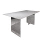 Contemporary White Rectangular Stone Dining Table with Acrylic Base