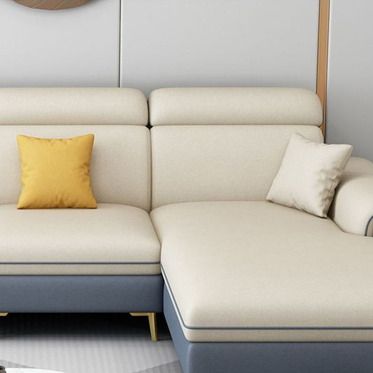 125.98" D x 70.86" W x 35.43" H Faux Leather Pillow Top Arm Sectional with Bolster Pillows Clearhalo 'furn' 'furn_sectionals' 'Furniture' 'furniture_sectionals' 'Living Room Furniture' 'Sectionals' 1200x1200_40dbea76-5816-482c-a49b-000a520a2304