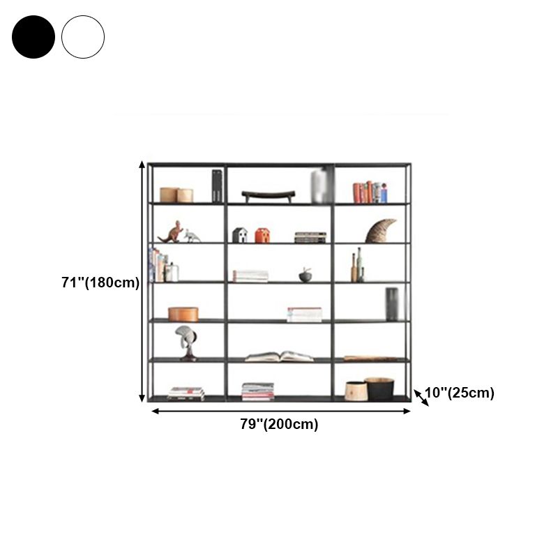Metal Bookcase Minimalist Book Shelf with Rectangular Shelves Clearhalo 'Bookcases' 'furn' 'furn_bookcases' 'Furniture' 'furniture_bookcases' 'kitchen' 'kitchen_bookcases' 'Living Room Furniture' 'Office Furniture' 1200x1200_40dc2f40-cafe-436a-ae21-4021d28835c9