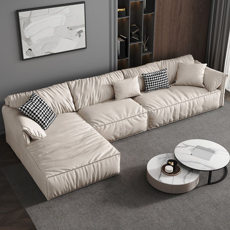 Pillow Top Arm Sectionals 31.5"High Tight Back Sofa with Chaise,White Clearhalo 'furn' 'furn_sectionals' 'Furniture' 'furniture_sectionals' 'Living Room Furniture' 'Sectionals' 1200x1200_40dd7fb5-01cc-4411-8909-0d7052bc066e