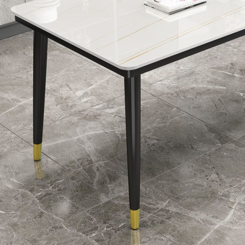 Modern White Marble Counter Table Rectangle Dining Table for Kitchen Clearhalo 'Dining Tables & Seating' 'Dining Tables' 'dining_table' 'furn' 'furn_dining_table' 'Furniture' 'Kitchen & Dining Furniture' 1200x1200_40ddec3a-9c16-4919-92fc-52521d5869c5