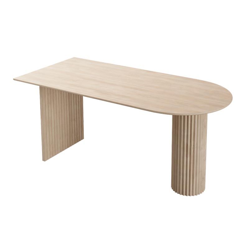 Minimalism Oval Dining Table Metal Double Pedestal Dining Table for Living Room Clearhalo 'Dining Tables & Seating' 'Dining Tables' 'dining_table' 'furn' 'furn_dining_table' 'Furniture' 'furniture_dining_table' 'Kitchen & Dining Furniture' 'kitchen' 'kitchen_dining_table' 1200x1200_40df08ce-f67e-4109-a9bb-b72f69829a83