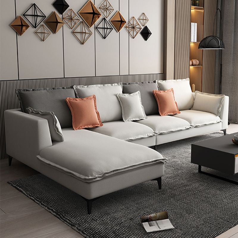 129.92"L X 70.87"W X 34.65"H Modern Sofa Cushions Square Arm Sectional with Chaise Clearhalo 'furn' 'furn_sectionals' 'Furniture' 'furniture_sectionals' 'Living Room Furniture' 'Sectionals' 1200x1200_40e4245b-e177-44a0-acae-54260bccb27c