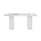Sintered Stone Top Table for Restaurant Luxury White Table with Double Pedestal