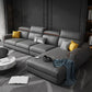 Dark Gray Faux Leather Sectional Sofa 35.43" Tall  Stain-Resistant Sofa