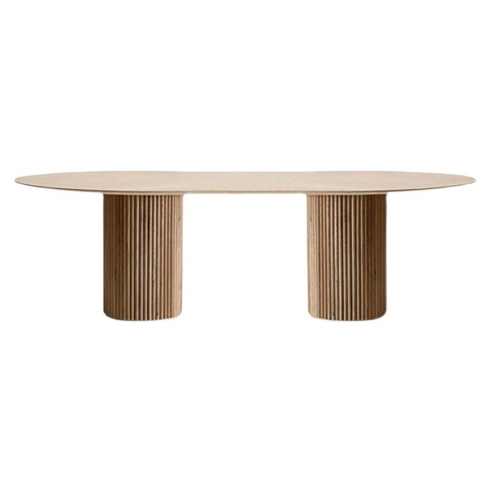 Round Wood Color Dining Table Pine Solid Wood Table Modern with Double Pedestal Clearhalo ' dining_table' 'Dining Tables & Seating' 'Dining Tables' 'furn' 'furn_dining_table' 'Furniture' 'furniture_dining_table' 'Kitchen & Dining Furniture' 'kitchen&dining_furn' 'kitchen' 'kitchen_dining_table' 1200x1200_40e4e1de-7b15-4add-afa8-8bc78d320530