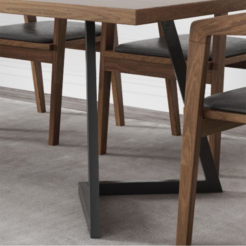 Industrial Double Pedestal Table Metal Frame Rectangle Dining Table Clearhalo 'Dining Tables & Seating' 'Dining Tables' 'dining_table' 'furn' 'furn_dining_table' 'Furniture' 'Kitchen & Dining Furniture' 1200x1200_40e5f892-9bbd-4ba6-87bc-024a9513b023