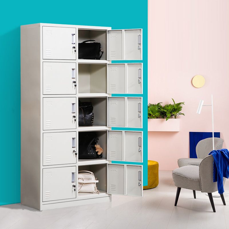 Hedendaagse stijl stalen garderobe witte kleur garderobe kast voor thuis