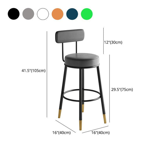 Industrial Leather Iron Counter Stools Low Back Bar Stools with Round Seat Clearhalo 'Bar Furniture' 'Bar Stools' 'bar_stools' 'furn' 'furn_bar_stools' 'furniture_bar_stools' 'Kitchen & Dining Furniture' 'kitchen&dining_furn' 'kitchen' 'kitchen_furn' Furniture' 1200x1200_40e83bdc-6f7b-45f7-8e33-28d45b1f669a
