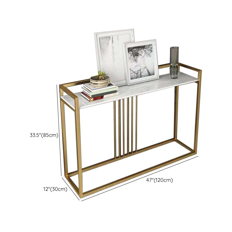 Tavolo da divano console in marmo glam tavolo accento per cornice oro per hall