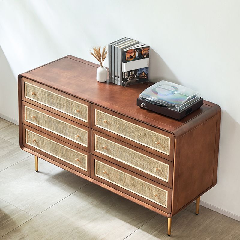 Cómoda cómoda de almacenamiento de madera maciza, cómoda tradicional para dormitorio