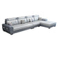 Sectional de 4 plazas en forma de L de cuero falso con almacenamiento y cojín