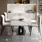 Glam Sintered Stone Rectangle Dining Table Kitchen Standard Dining Table with Pedestal Base Clearhalo ' dining_table' 'Dining Tables & Seating' 'Dining Tables' 'furn' 'furn_dining_table' 'Furniture' 'furniture_dining_table' 'Kitchen & Dining Furniture' 'kitchen&dining_furn' 'kitchen' 'kitchen_dining_table' 1200x1200_40ecba00-323c-452a-a0ff-58f643adab1b