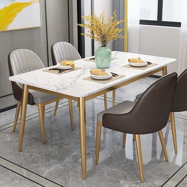 Stone Dining Room Collection Contemporary Rectangle 4 Legs Dining Table for Kitchen Home Clearhalo ' dining_table' 'Dining Tables & Seating' 'Dining Tables' 'furn' 'furn_dining_table' 'Furniture' 'furniture_dining_table' 'Kitchen & Dining Furniture' 'kitchen&dining_furn' 'kitchen' 'kitchen_dining_table' 1200x1200_40eddcf9-3efc-4cbf-a852-64aef4de6755
