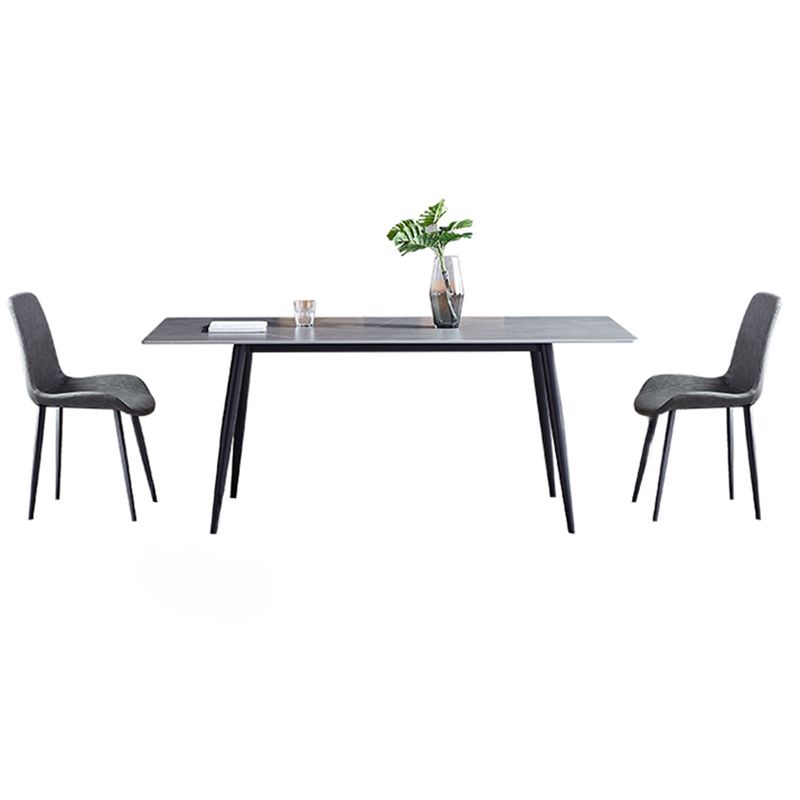 Sintered Stone Grey Tone Table Industrial 4 Legs Table for Dining Room Clearhalo ' dining_table' 'Dining Tables & Seating' 'Dining Tables' 'furn' 'furn_dining_table' 'Furniture' 'furniture_dining_table' 'Kitchen & Dining Furniture' 'kitchen&dining_furn' 'kitchen' 'kitchen_dining_table' 1200x1200_40efd462-8a07-44e2-9641-cb0daf563e91