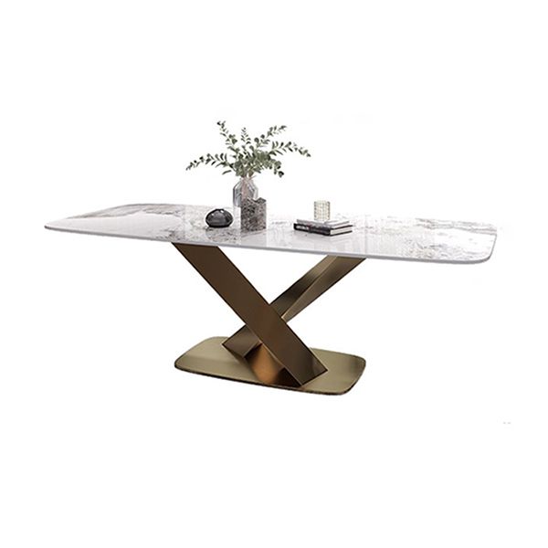 Stone Pedestal Table Traditional Luxury Dining Table Rectangle for Kitchen Home Clearhalo ' dining_table' 'Dining Tables & Seating' 'Dining Tables' 'furn' 'furn_dining_table' 'Furniture' 'furniture_dining_table' 'Kitchen & Dining Furniture' 'kitchen&dining_furn' 'kitchen' 'kitchen_dining_table' 1200x1200_40efec87-0213-42df-971c-b9bdc0c60339