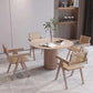 Solid Wood Dining Table Contemporary Dining Site Table with Pedestal Base Clearhalo 'Dining Tables & Seating' 'Dining Tables' 'dining_table' 'furn' 'furn_dining_table' 'Furniture' 'Kitchen & Dining Furniture' 1200x1200_40f007ac-7367-429f-81b2-8662bb6ded1a