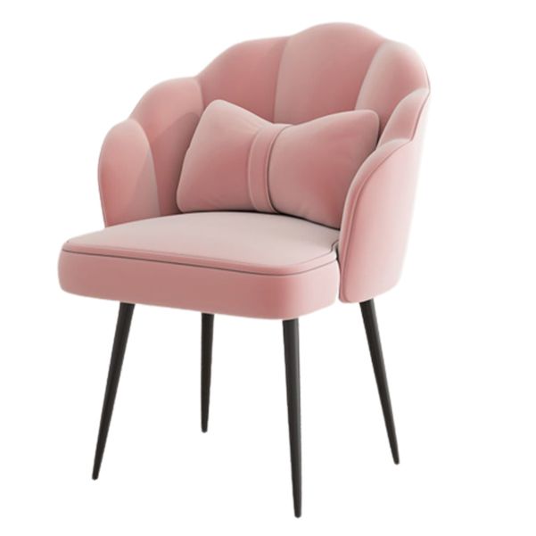 Silla de tareas de terciopelo sin brazo estilo moderno de back back en casa silla de oficina