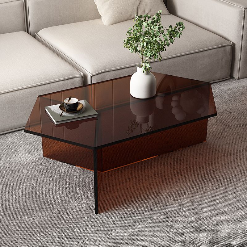 Mesa de centro transparente de acrílico, mesa de cóctel moderna para sala de estar