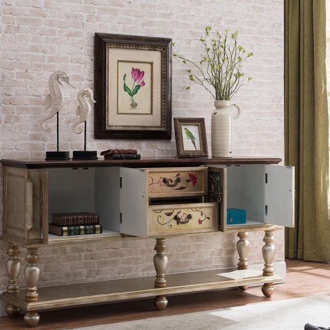 Tavolo da console del rettangolo di campagna francese Tavolo accento per console in legno per Hall