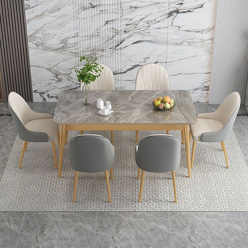 Traditional Luxury Rectangle Dining Table Stone Dinner Table with 4-foot Clearhalo 'Dining Tables & Seating' 'Dining Tables' 'dining_table' 'furn' 'furn_dining_table' 'Furniture' 'furniture_dining_table' 'Kitchen & Dining Furniture' 'kitchen' 'kitchen_dining_table' 1200x1200_40f2a7e2-4a61-46ca-a548-3d3b95bf5091