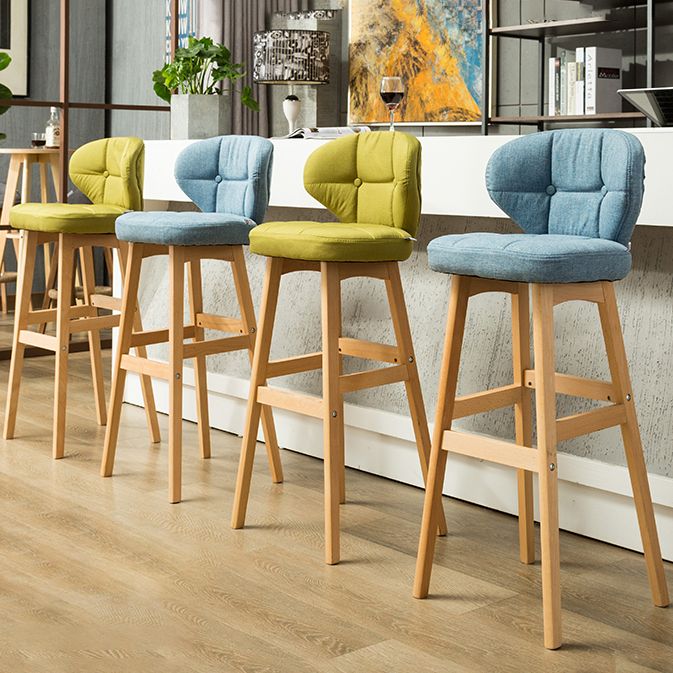 Scandinavia Style Bar-stool Low Back Wooden Legs Barstool for Restaurant Bar Clearhalo 'Bar Furniture' 'Bar Stools' 'bar_stools' 'furn' 'furn_bar_stools' 'furniture_bar_stools' 'Kitchen & Dining Furniture' 'kitchen&dining_furn' 'kitchen' 'kitchen_furn' Furniture' 1200x1200_40f46e65-bc9e-488a-8b97-b69fb0c7c9da