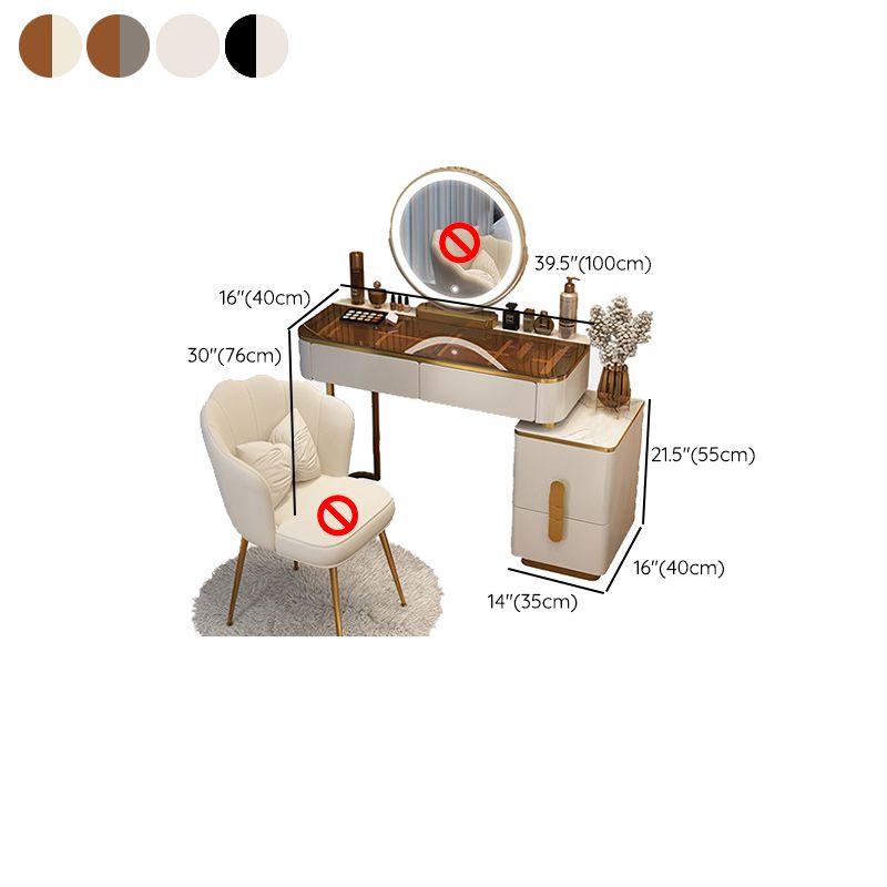 Leuchteter Spiegel Make-up Eitelkeit luxuriöser Schminktischhocker Set